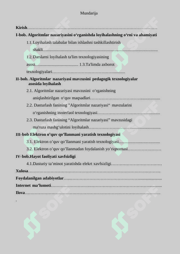 “Algoritmlar nazariyasi guruh mavzularini o’qitishni yangi pedagogik texnologiya asosida loyihalash” 2
