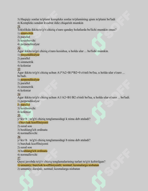 Amaliy matematika test 6