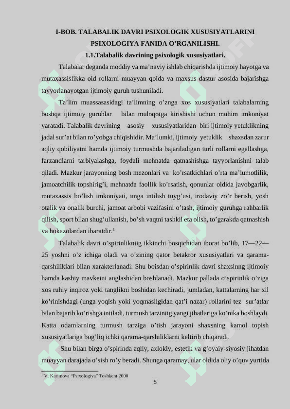 Talabalik davrining psixologik xususiyatlari 5