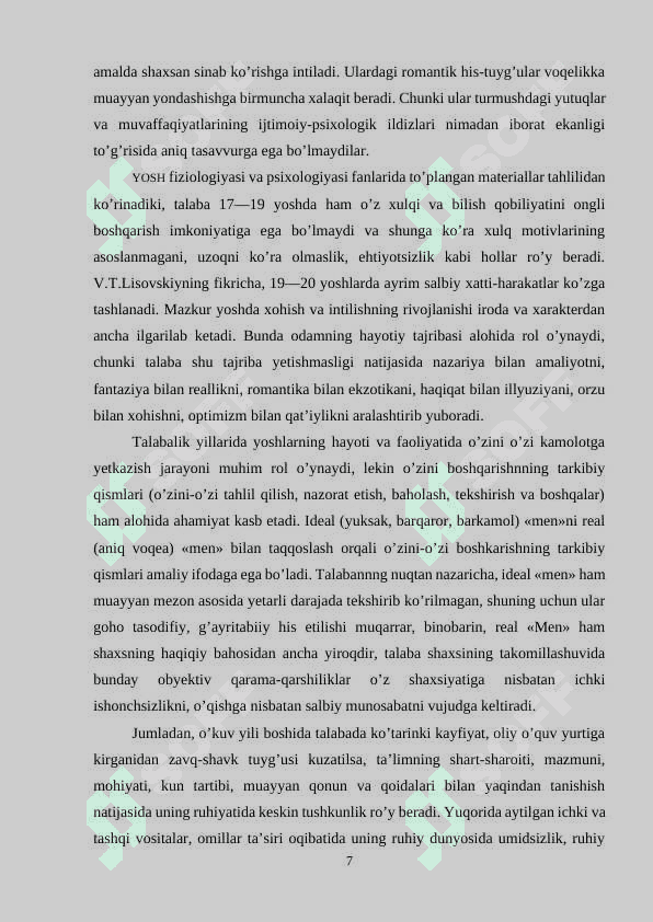 Talabalik davrining psixologik xususiyatlari 7