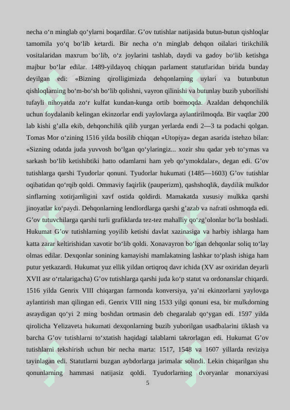 XVI ASR ANGLIYA TARIXI MANBASHUNOSLIGI 5