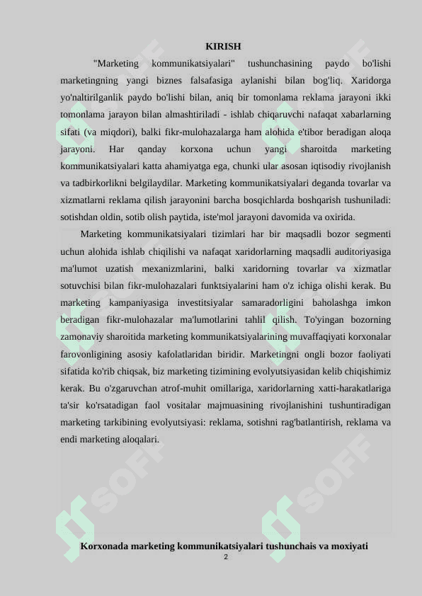 Korxonalarda komunikatsion marketingni rivojlantirish masalalari 2