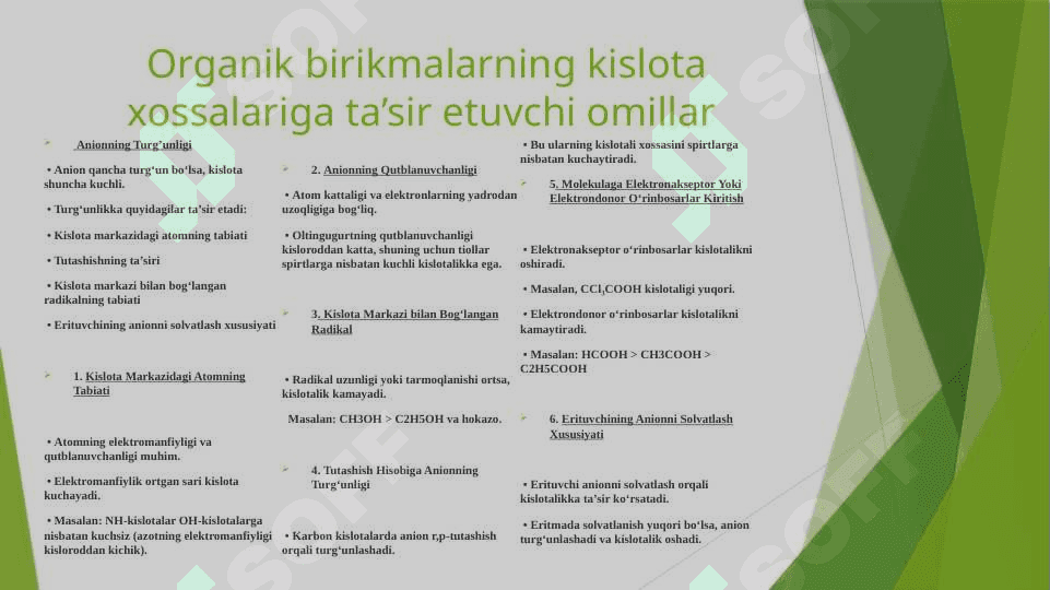 Organik birikmalarning kislotali asosligi 4