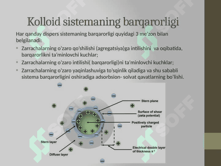 Kolloid sistemalarning turg’unligi . Koagullanish . Shultse-Gardi qoidasi 3
