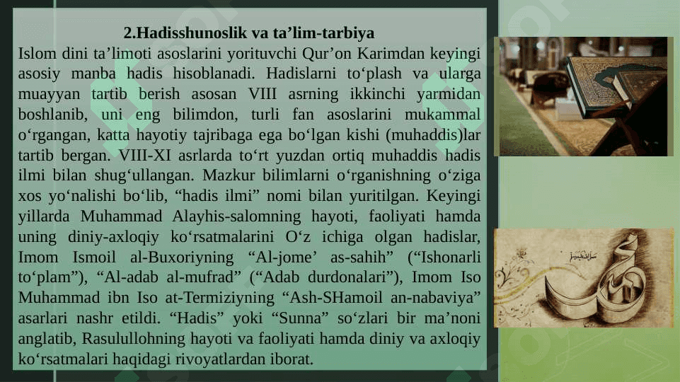 Hadis ilmining paydo bo‘lishi 6