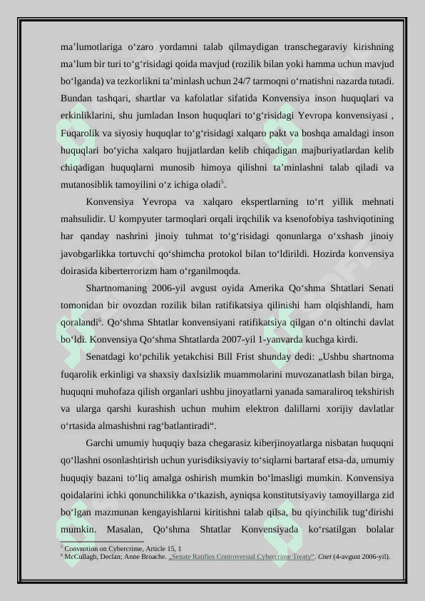 Kiber jinoyatlar: tushunchasi, turlari va huquqiy tartibga solish. 6