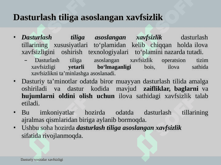 Xavfsiz dasturlash tillari 3