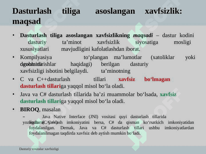 Xavfsiz dasturlash tillari 5