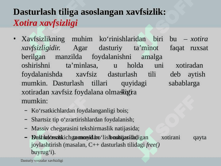 Xavfsiz dasturlash tillari 7