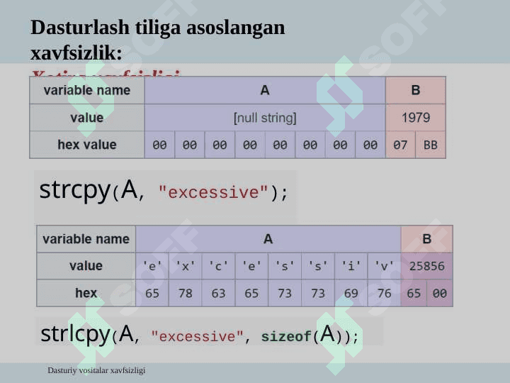 Xavfsiz dasturlash tillari 8