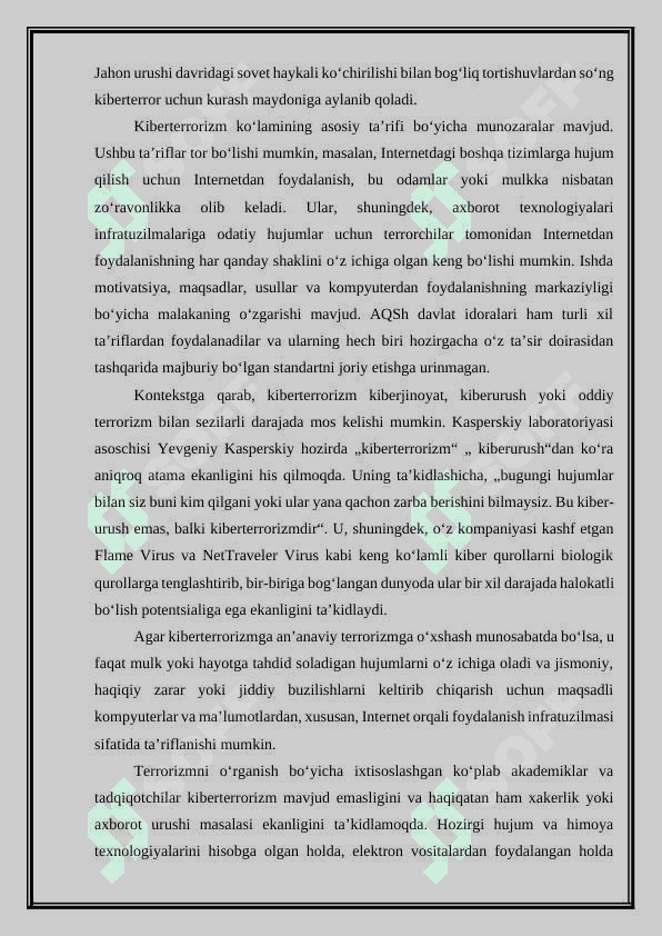 Internet orqali amalga oshirilgan terrorchilikka qarshi kurash. 5