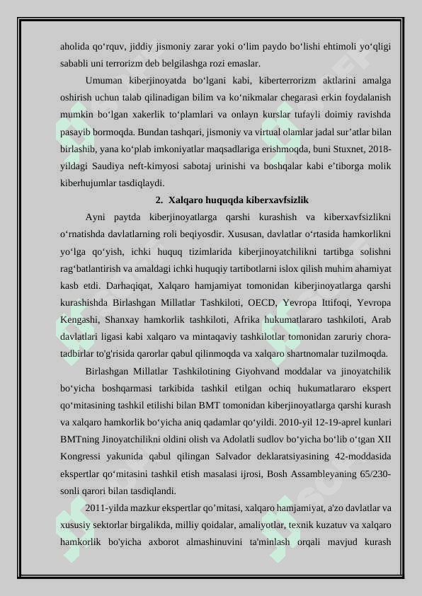 Internet orqali amalga oshirilgan terrorchilikka qarshi kurash. 6