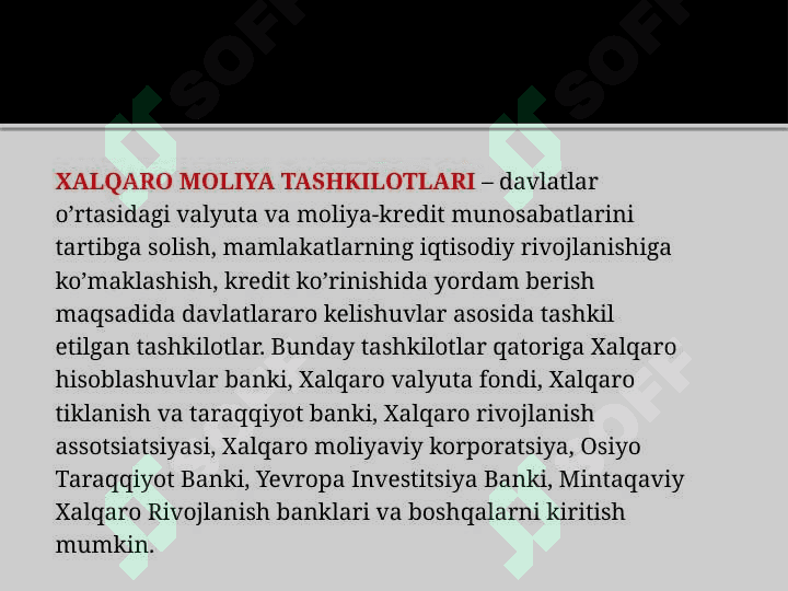 Xalqaro moliya tashkilotlari 2