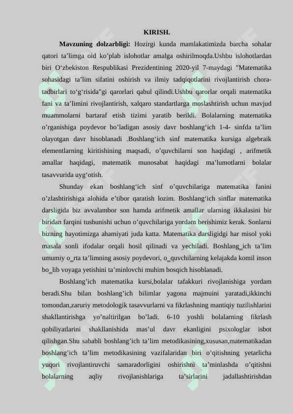 Boshlang’ich sinfda “Sonli va o’zgaruvchili ifodalarni o’rganish” usullari 3