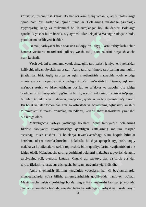 Maktabgacha yoshdagi bolalarga tarbiya berish usullari 8