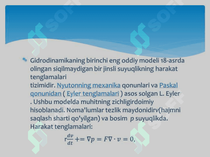 GIDRODINAMIKA HAQIDA. SUYUQLIKLARNING FIZIK XOSSALARI SUYUQLIKLARNING ZICHLIGI 4