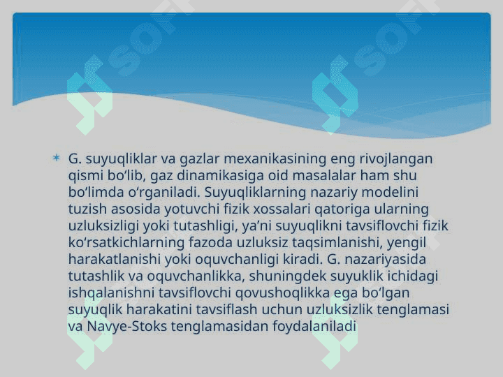 GIDRODINAMIKA HAQIDA. SUYUQLIKLARNING FIZIK XOSSALARI SUYUQLIKLARNING ZICHLIGI 8