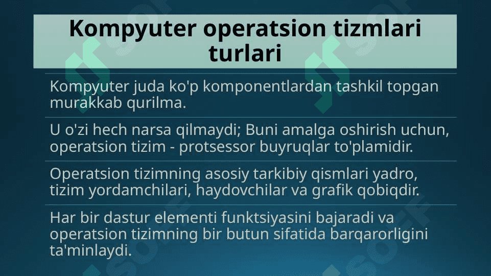Kompyuter va  mobil qurilmalar operatsion tizimlari 3