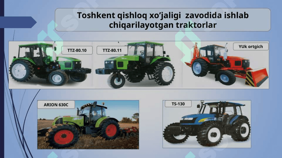 TRAKTOR VA AVTOMOBILLARNING TASNIFIVA ASOSIY QISMLARI. ICHKI YONUV DVIGATELLARI 7
