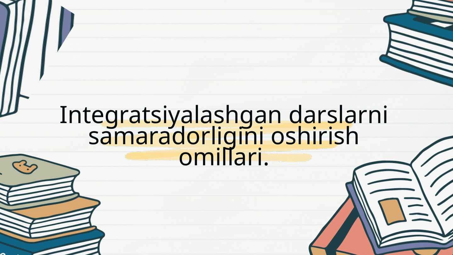 Integratsiyalashgan darslarni samaradorligini oshirish omillari 1