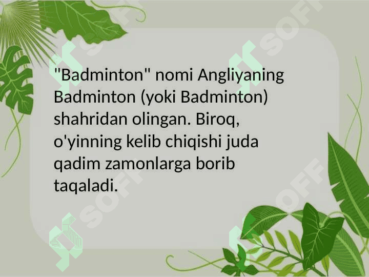 Badminton oʻyini texnikasi va taktikasi tasnifi 3