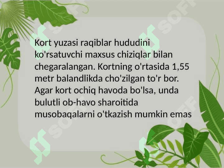 Badminton oʻyini texnikasi va taktikasi tasnifi 6