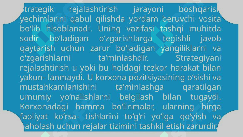 Korxonada taktik va strategik rejalashtirish 5