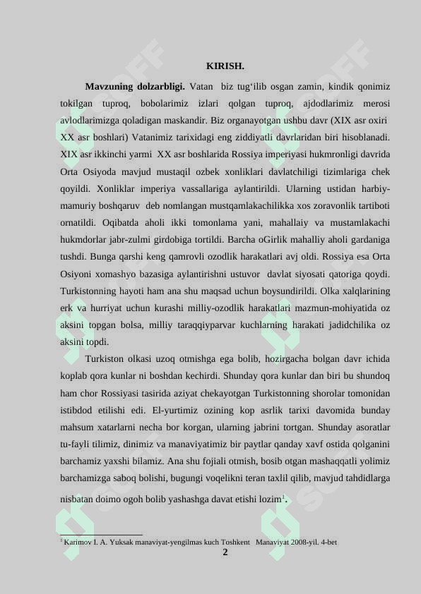 XIX ASR OXIRI  XX ASR BOSHLARIDA TURKISTON 2