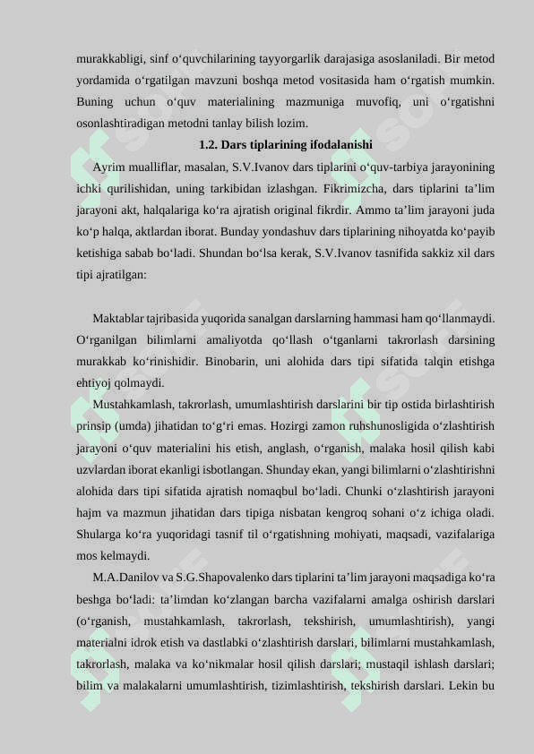 O'tganlarni takrorlash va malaka hosil qilish darslari 8