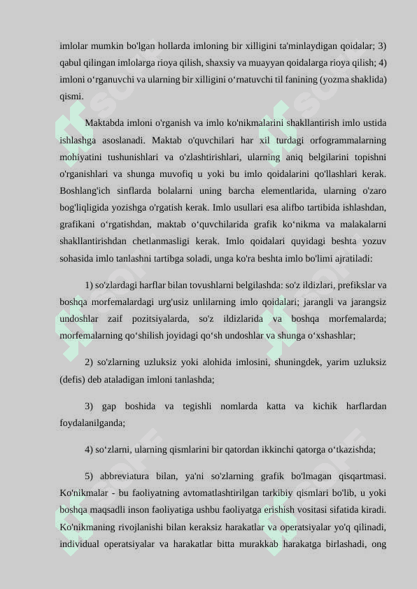 Orfografiya qoidalari ustida ishlash texnikasi 5