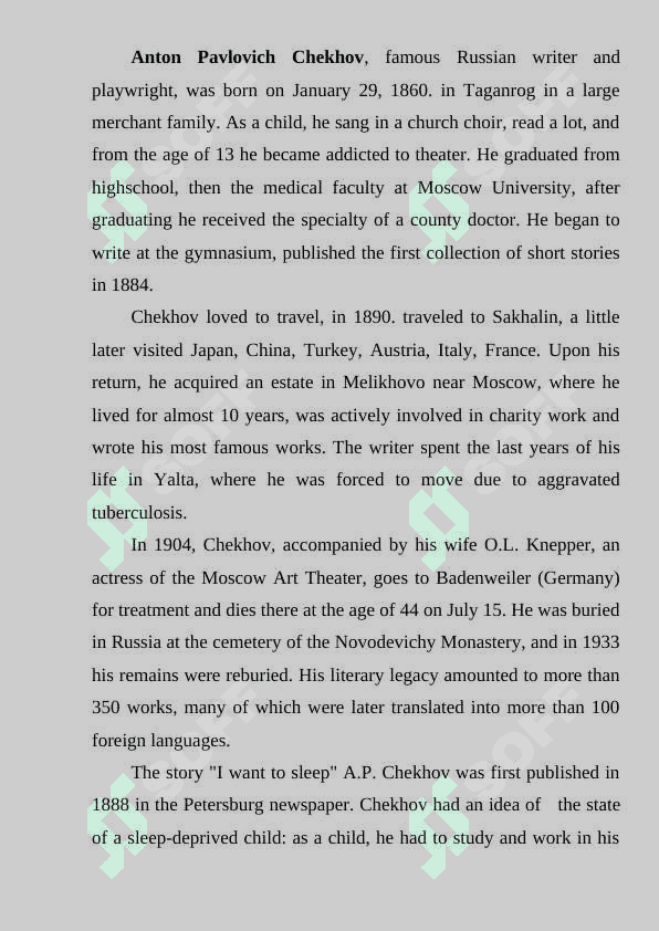 Anton Pavlovich Chekhov. 2
