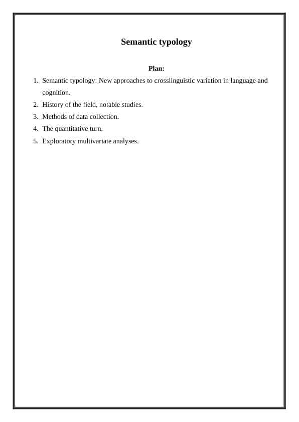 Semantic typology