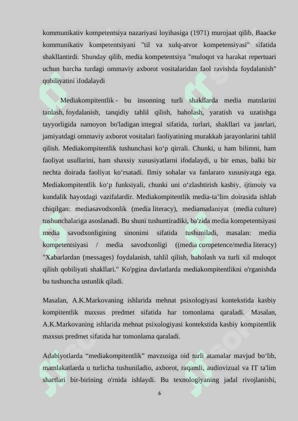 DUNYO MAMLAKATLARIDAGI MEDIA VA AXBOROT SAVODXONLIGI TARAQQIYOTI 6