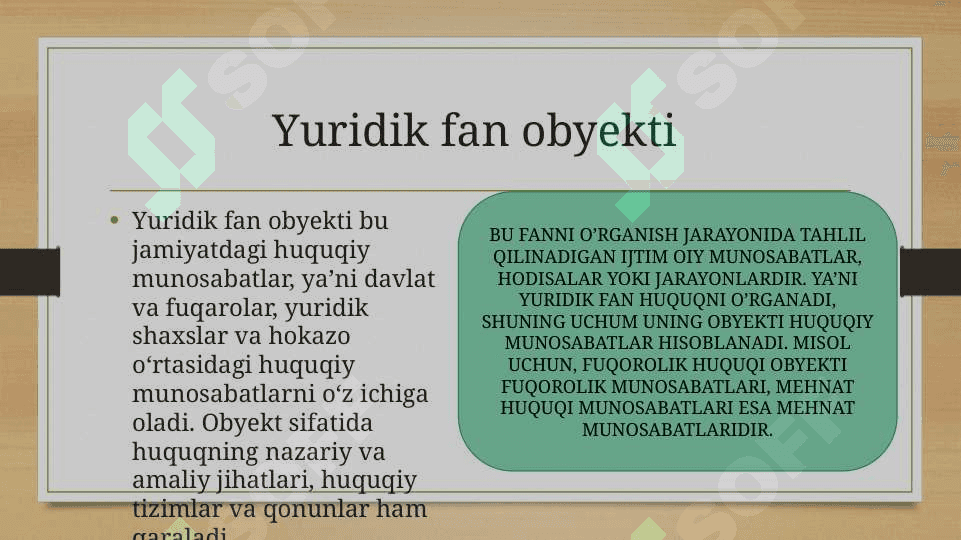 Yuridik fan tushunchasi ,obyekti va predmeti. Yuridik fan tushunchasi predmeti.Huquqiy ko’nikmalar va metodologiya moduli predmeti, vazifalari va o’zlashtirish metodlari 5