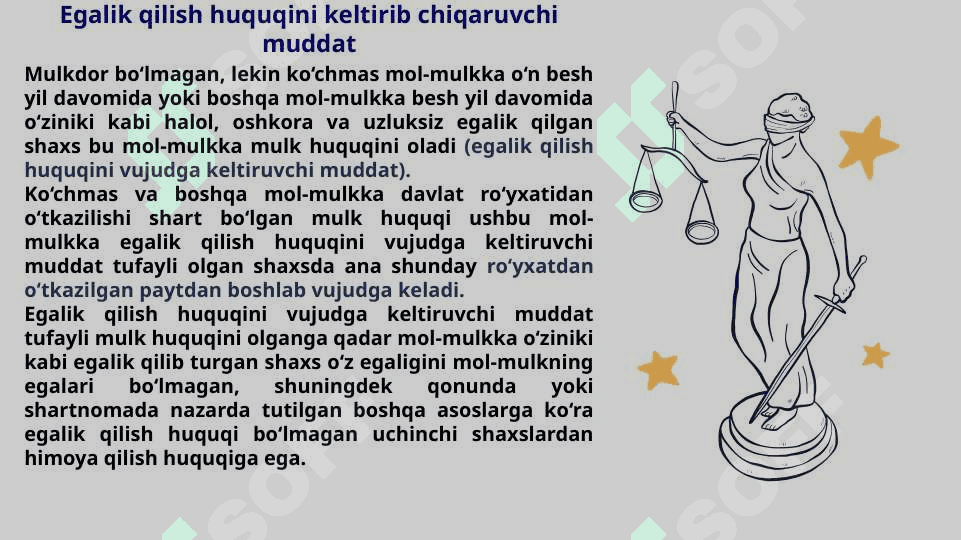 Mulk huquqining vujudga kelish asoslari 5