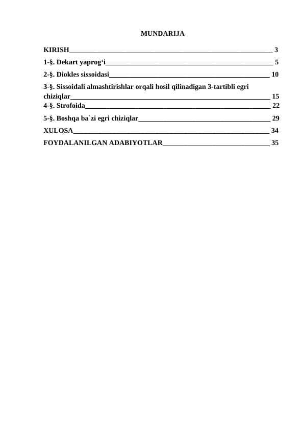 Tekislikdagi ajoyib chiziqlar