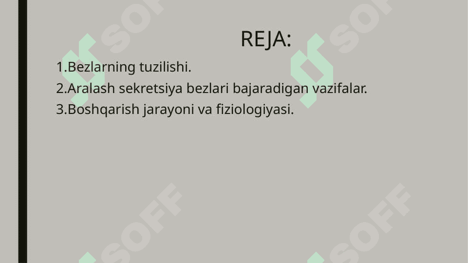 Aralash sekretsiya bezlarining tuzilishi fiziologiyasi va boshqarilishi 2