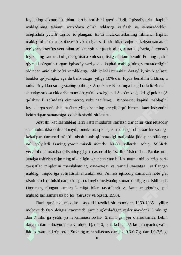 “Tabiatdan foydalanishning ijtimoiy-iqtisodiy jihatlari” 8