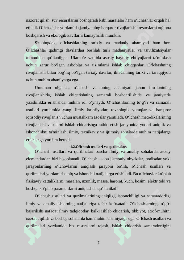 O‘LCHASHLARNI BAJARISH METODIKALARI. ISHLAB CHIQARISH VA TASDIQLASH QOIDALARI. 6