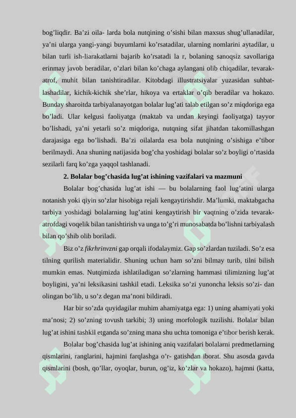 Bolalarni tevarak-atrof bilan tanishtirish va lug’at ustida ishlash uslubiyoti 5