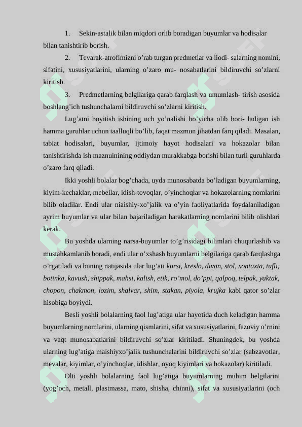 Bolalarni tevarak-atrof bilan tanishtirish va lug’at ustida ishlash uslubiyoti 7