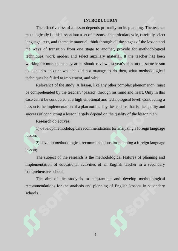 Lesson plan design for the English classes 4
