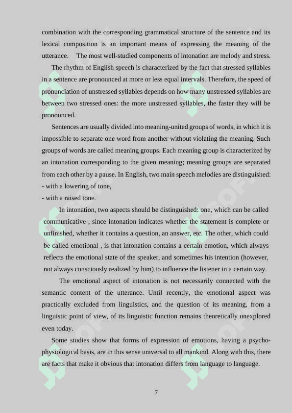 Intonation and its components 6