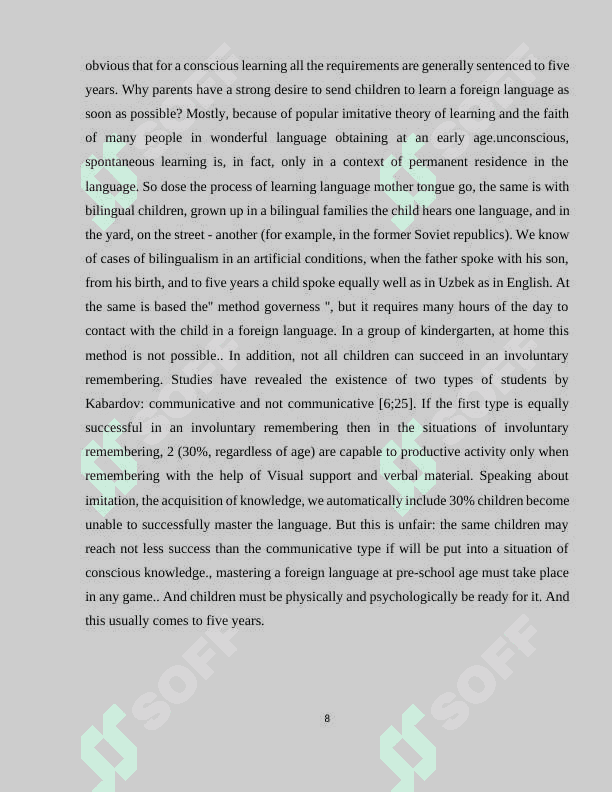 Similarities between teaching English at kindergarten and primary school 8