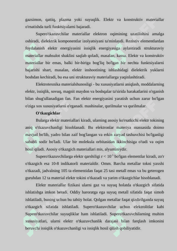 ELEKTR TEXNOLOGIYADA ISHLATILADIGAN MATERIALLAR 3