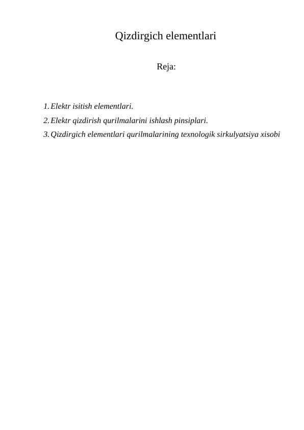 Qizdirgich elementlari 1