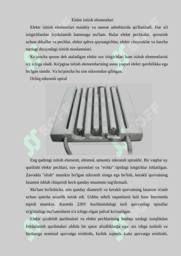 Qizdirgich elementlari 2