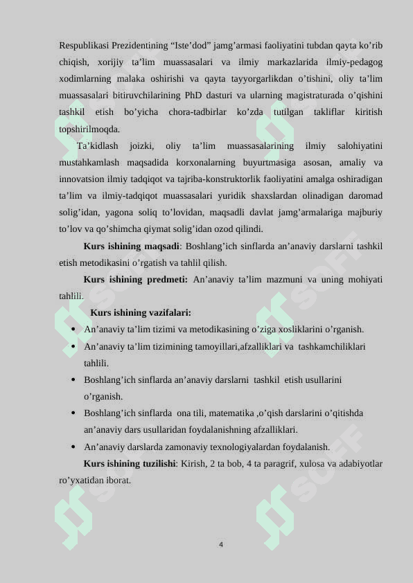Boshlangʻich sinflarda an'anaviy darslarni tashkil etish metodikasi 4