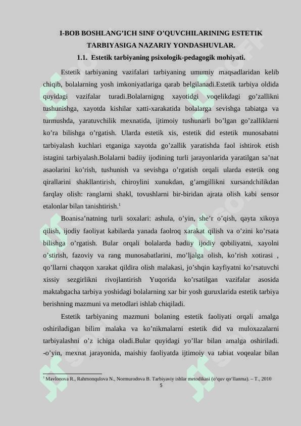 Boshlang’ch sinf o’quvchilarining estetik tarbiyasi 5