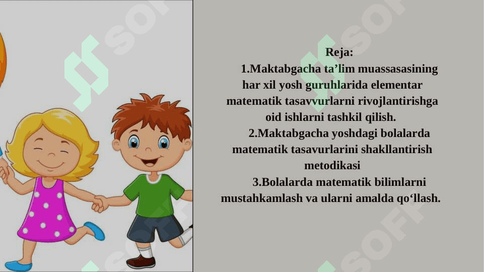 MAKTABGACHA TA'LIM TASHKILOTLARIDA MATEMATIK TUSHUNCHALARNI SHAKLLANTIRISH YUZASIDAN METODIK 2